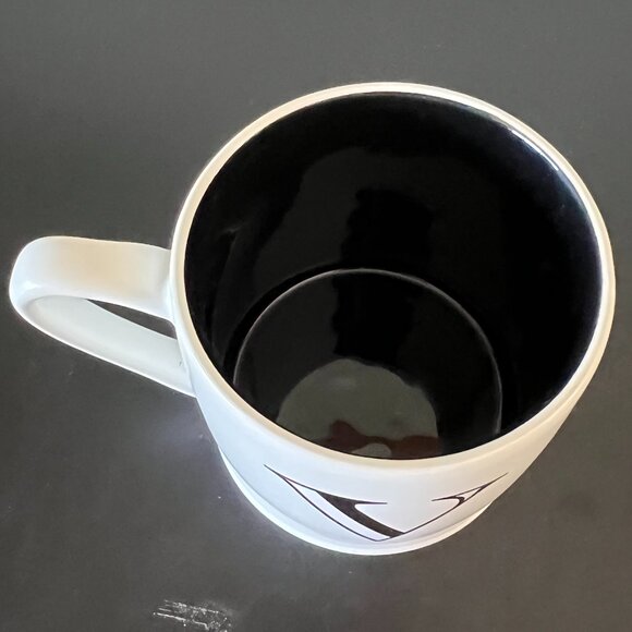 MODERN EXPRESSIONS Letter V Monogram Initial White Matte Finish Stoneware Mug - Picture 7 of 10